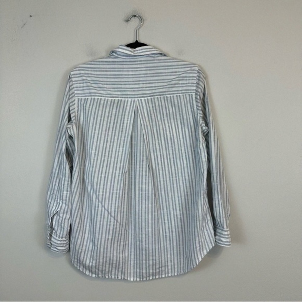 Gray Striped Button-Up Shirt - image 6